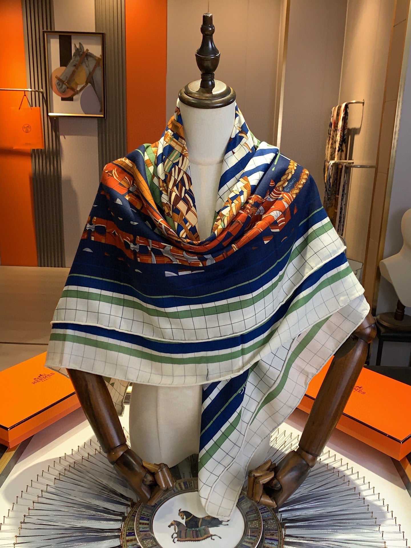 Hermès Pixel Style Double-Sided Scarf – 2024 Collection