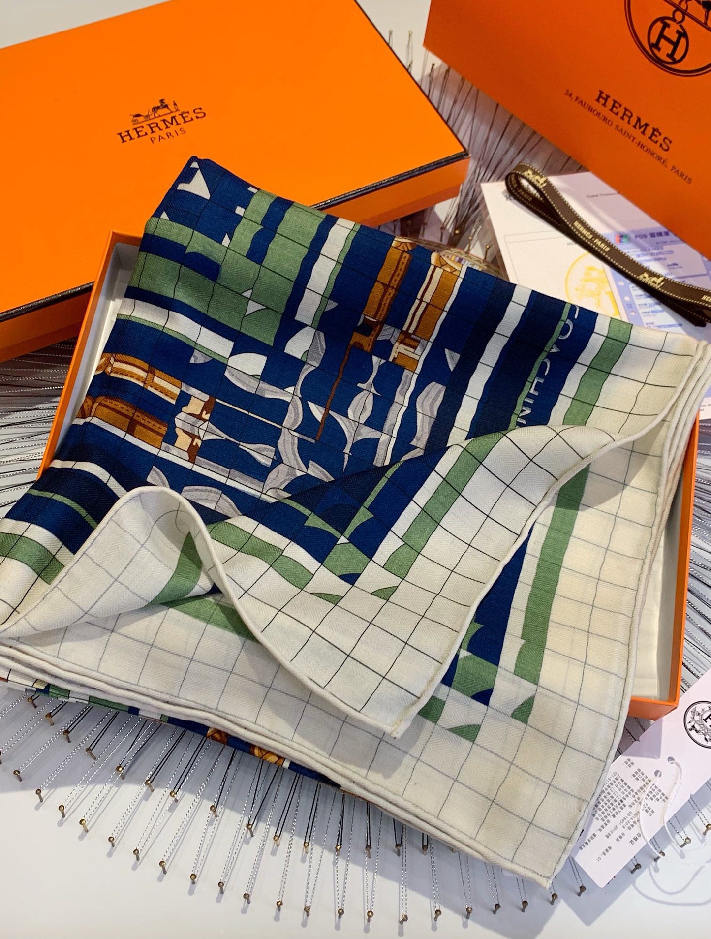 Hermès Pixel Style Double-Sided Scarf – 2024 Collection