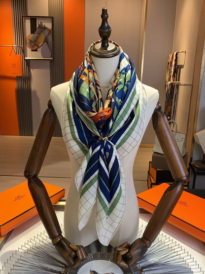 Hermès Pixel Style Double-Sided Scarf – 2024 Collection