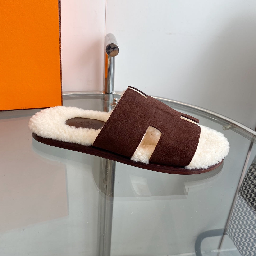 Hermès Izmir Classic H Wool Slippers