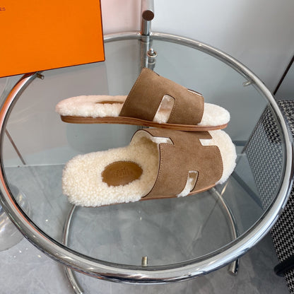 Hermès Izmir Classic H Wool Slippers