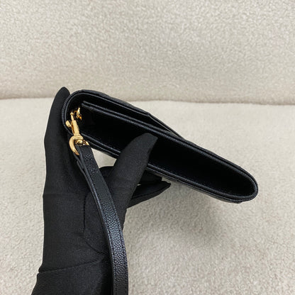 Saint Laurent Cassandre Grained Leather Clutch Bag