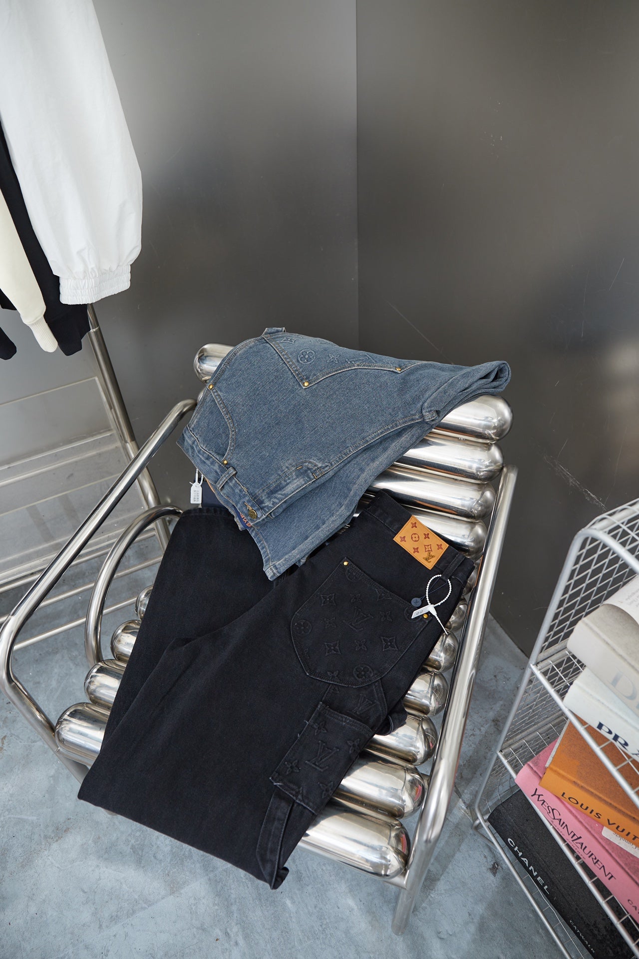 Louis Vuitton Monogram Embossed Denim Cargo Pants