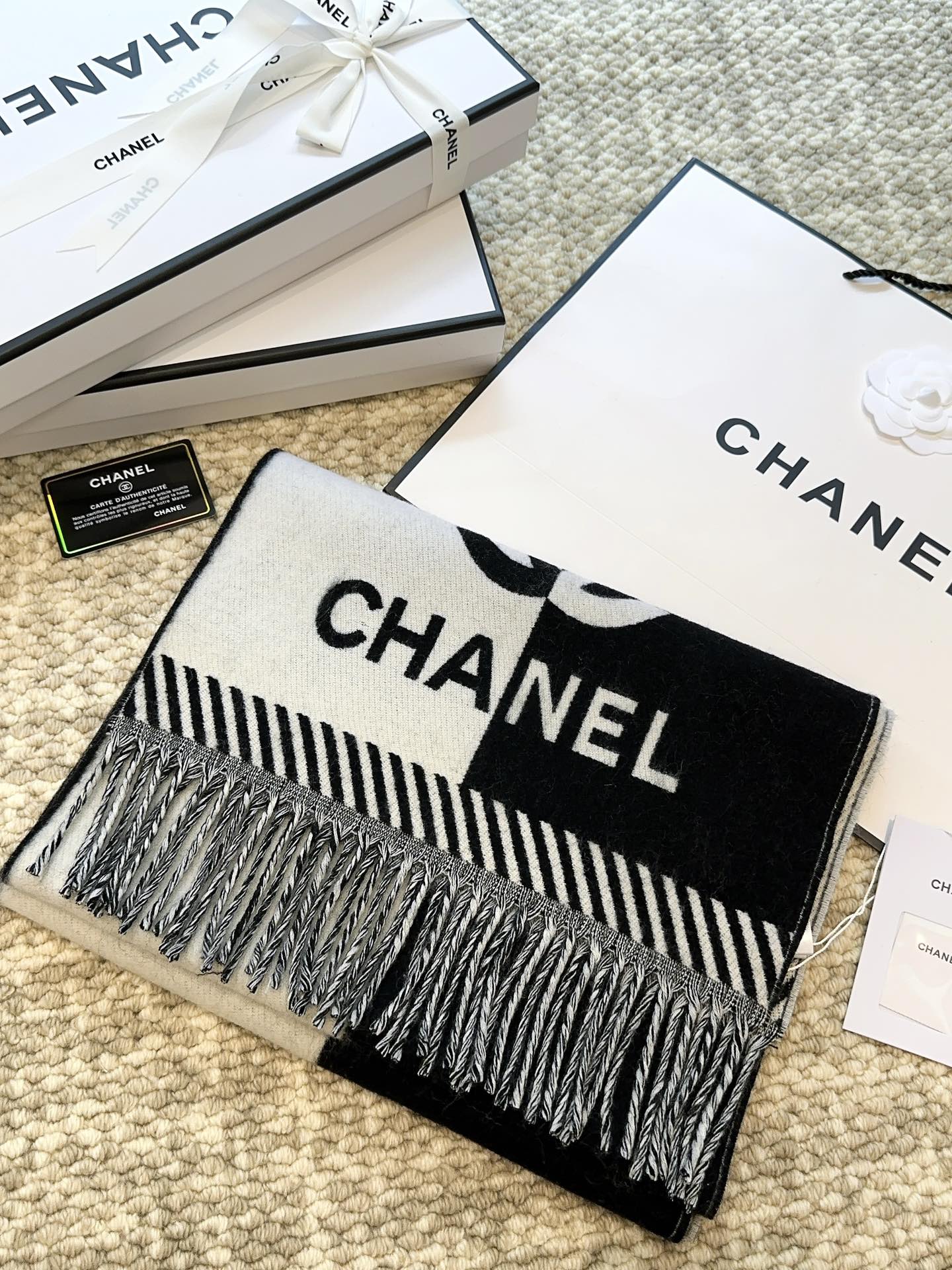 Chanel Double-Sided Jacquard Scarf