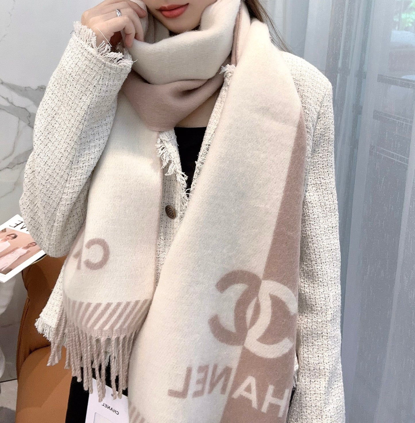 Chanel Double-Sided Jacquard Scarf