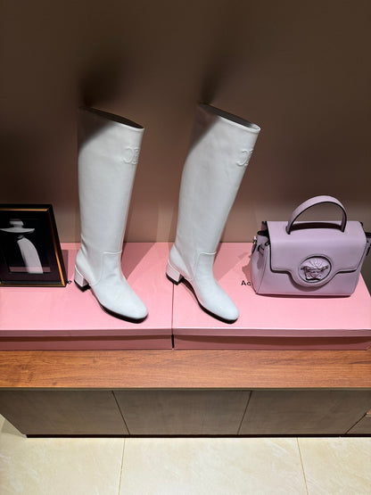 Celine Retro Chunky Heel Knee-High Boots – 24SS Autumn/Winter Collection