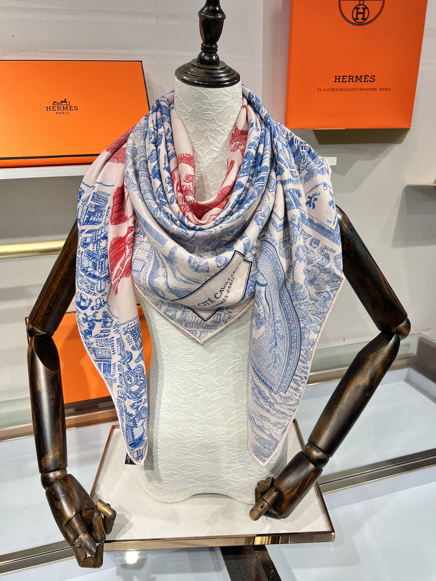 Hermès City of Horses Double-Sided Silk Cashmere Scarf – 2024 Collection