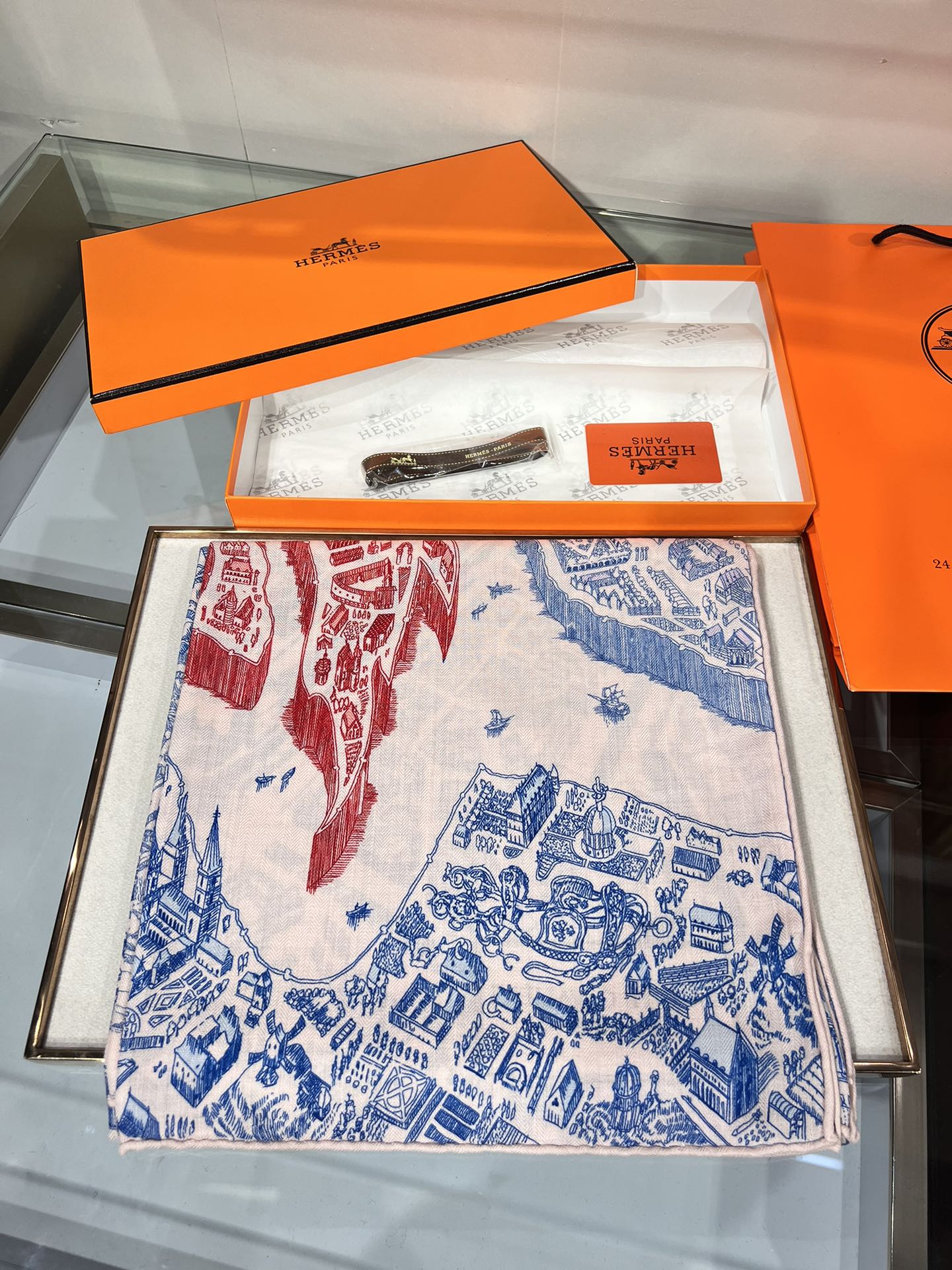 Hermès City of Horses Double-Sided Silk Cashmere Scarf – 2024 Collection