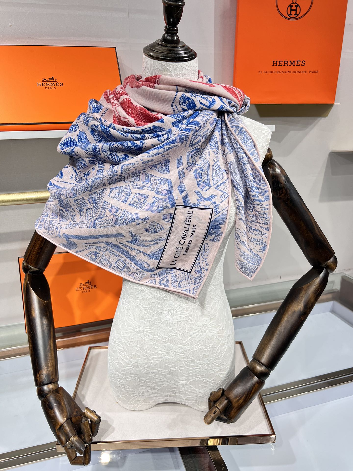 Hermès City of Horses Double-Sided Silk Cashmere Scarf – 2024 Collection