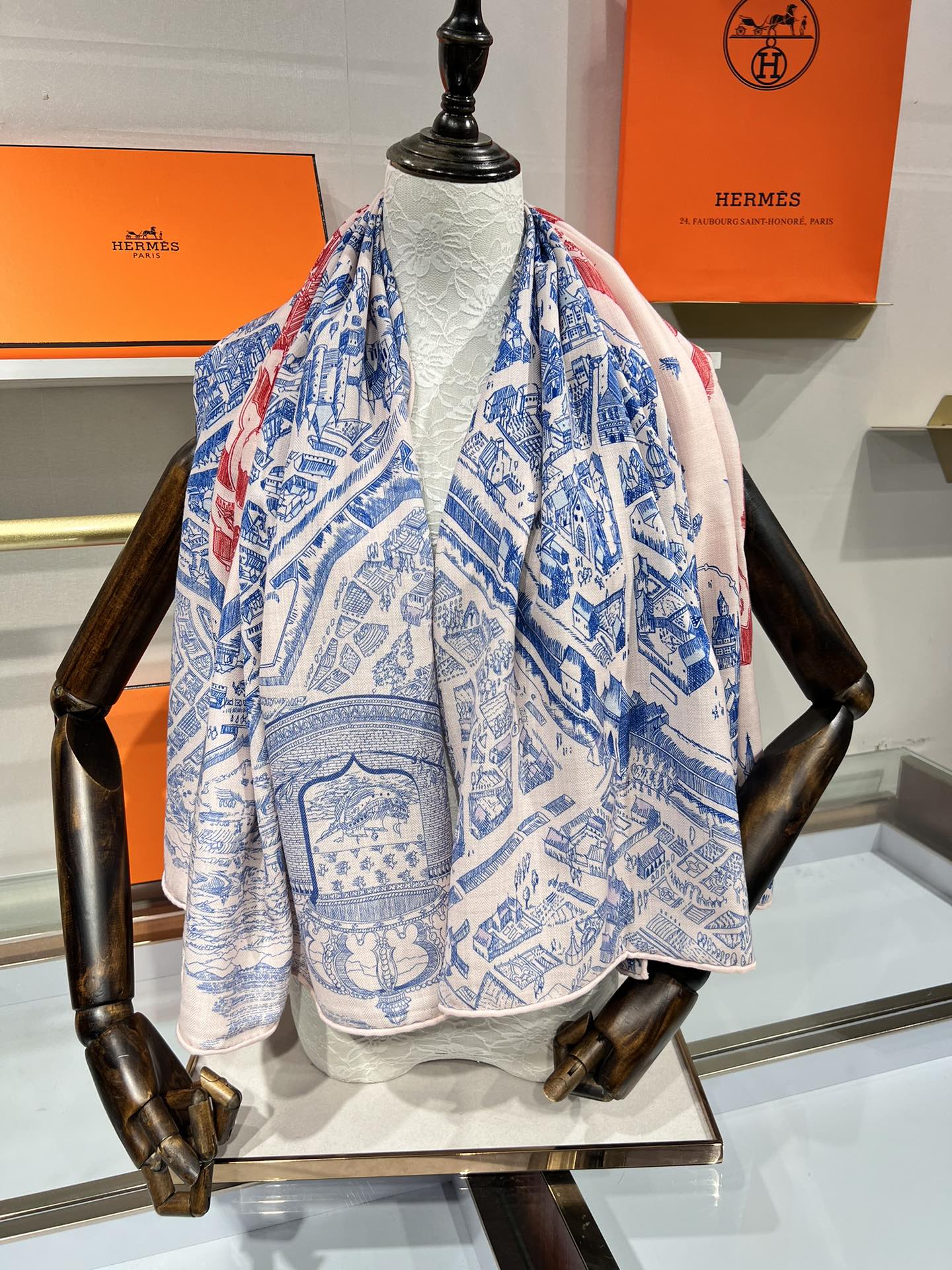 Hermès City of Horses Double-Sided Silk Cashmere Scarf – 2024 Collection