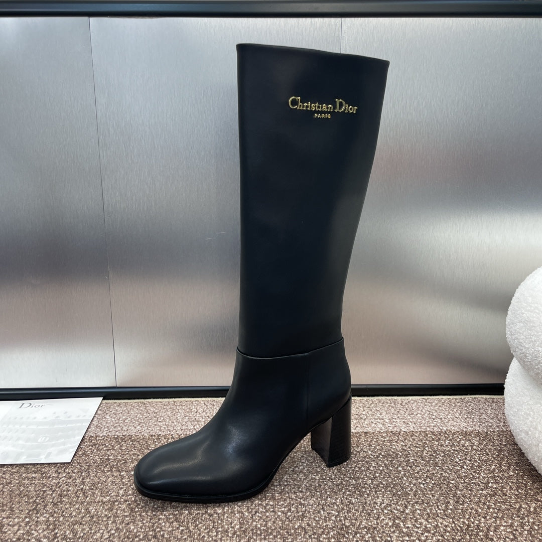 Dior D-Town Chunky Heel Knee-High Boots – 2024 Autumn/Winter Collection