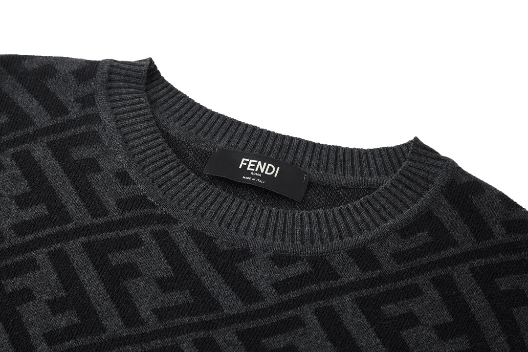 Fendi Jacquard Double F Wool Sweater