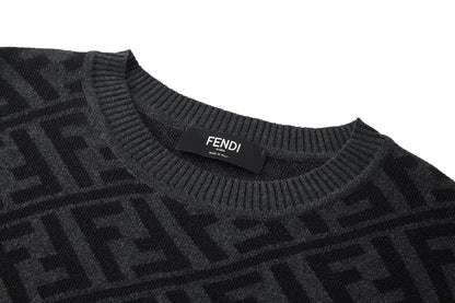 Fendi Jacquard Double F Wool Sweater