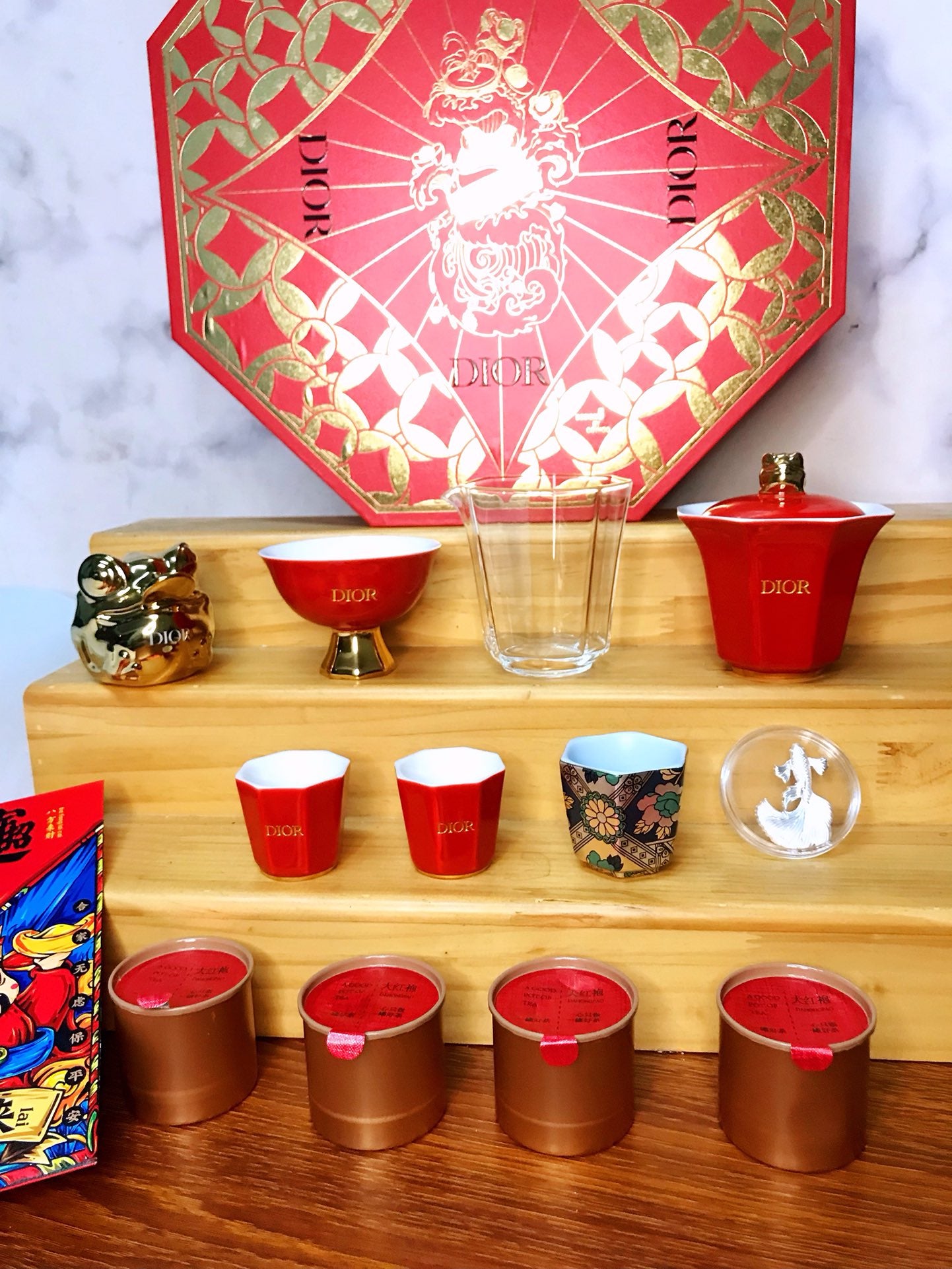 Dior Chinese Red Fortune Tea Set