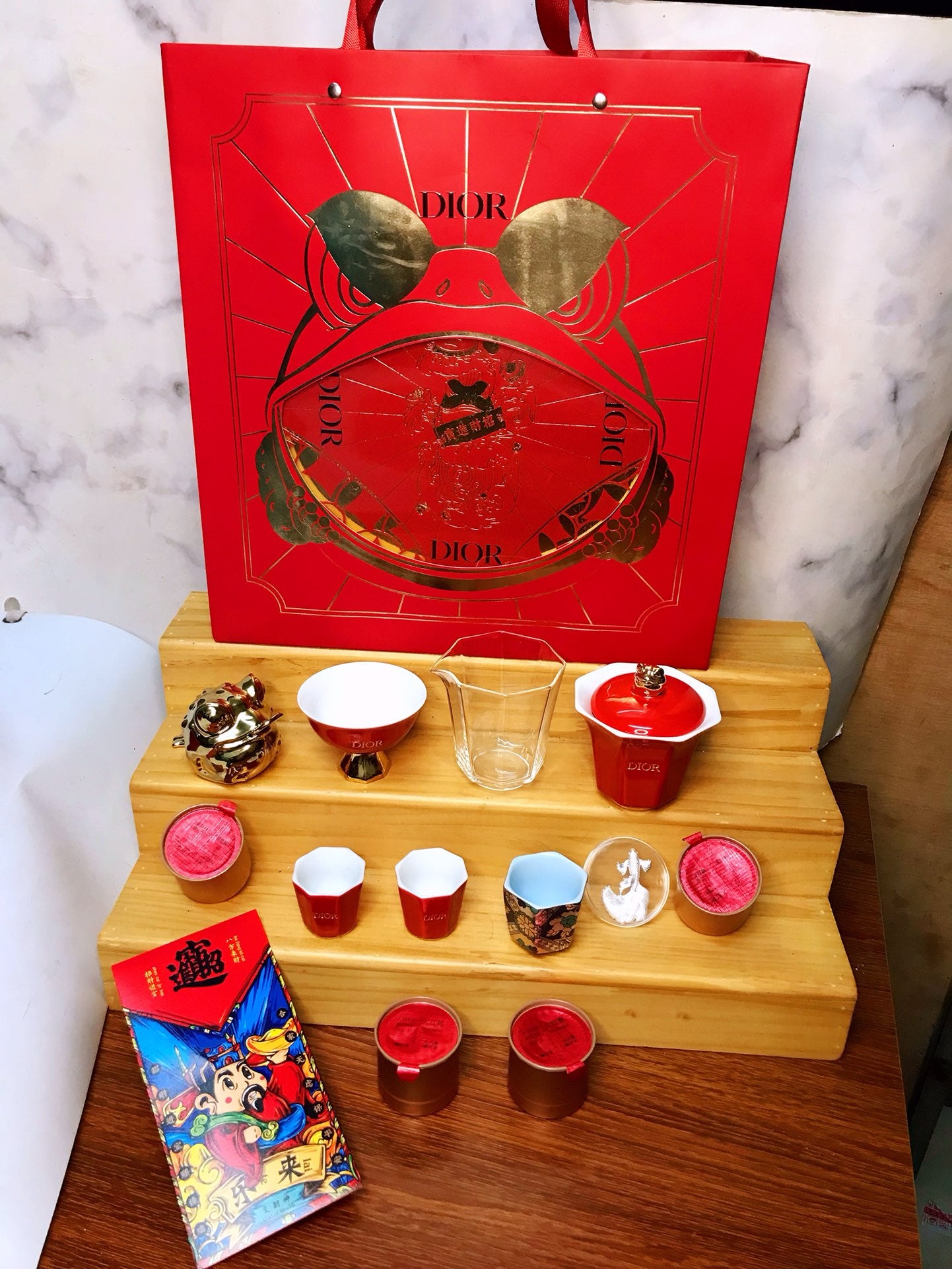 Dior Chinese Red Fortune Tea Set