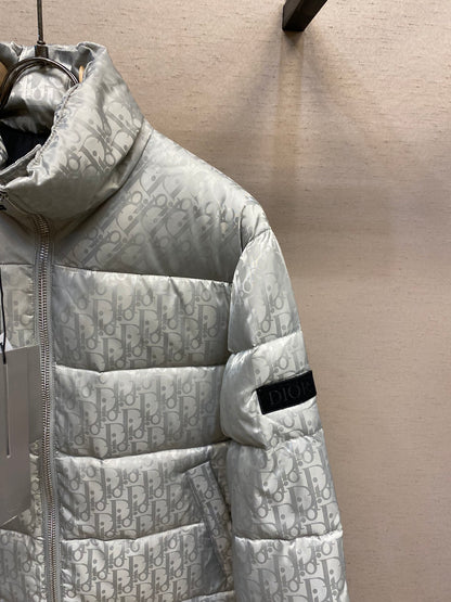 Dior Jacquard Logo Unisex Down Puffer Jacket