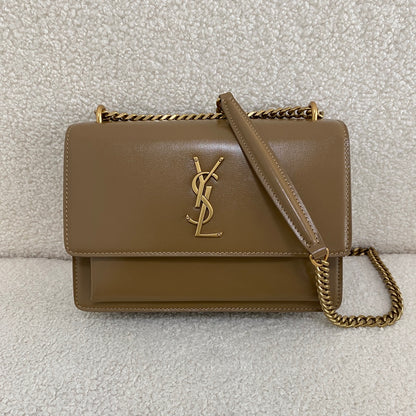 Saint Laurent Sunset Shoulder Bag – Milk Tea