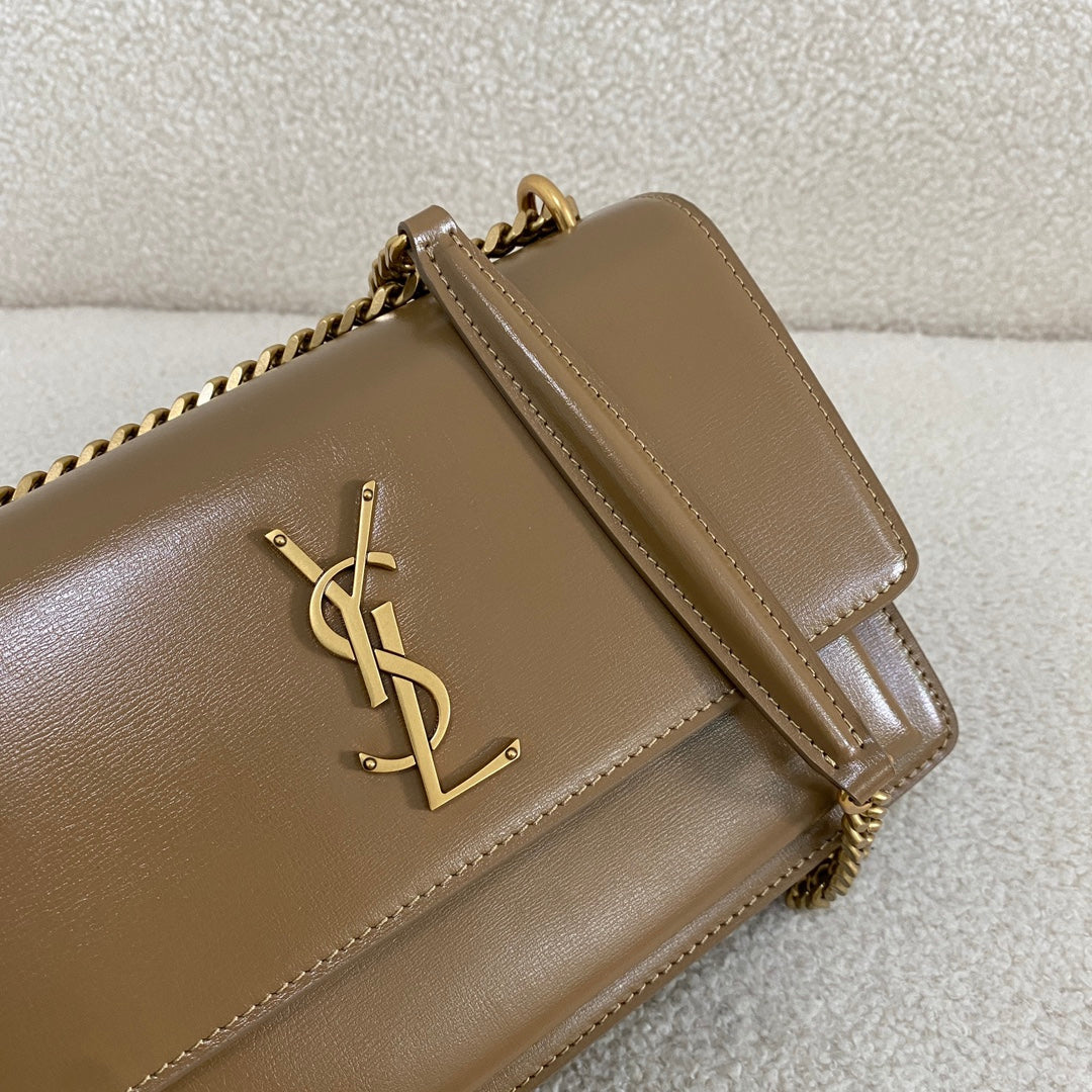 Saint Laurent Sunset Shoulder Bag – Milk Tea