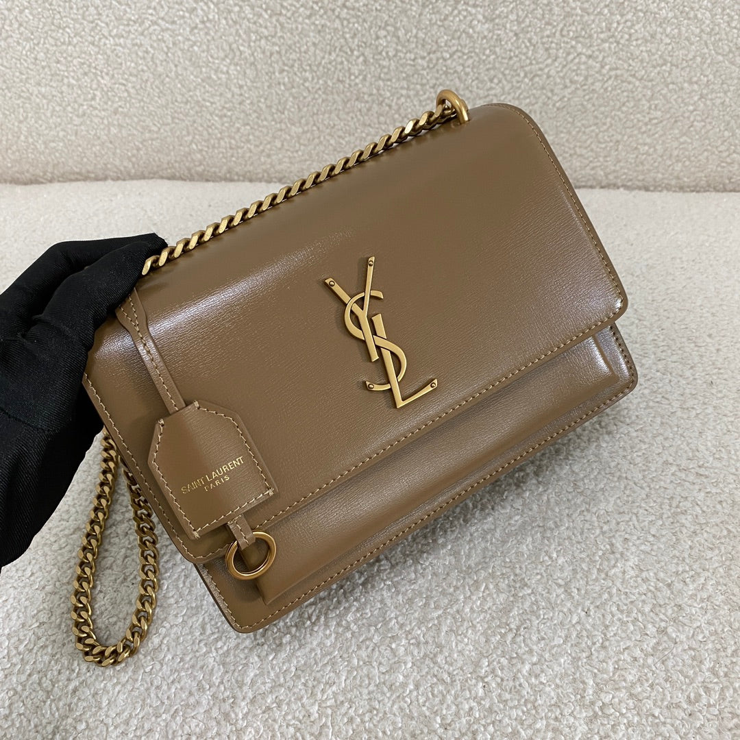 Saint Laurent Sunset Shoulder Bag – Milk Tea