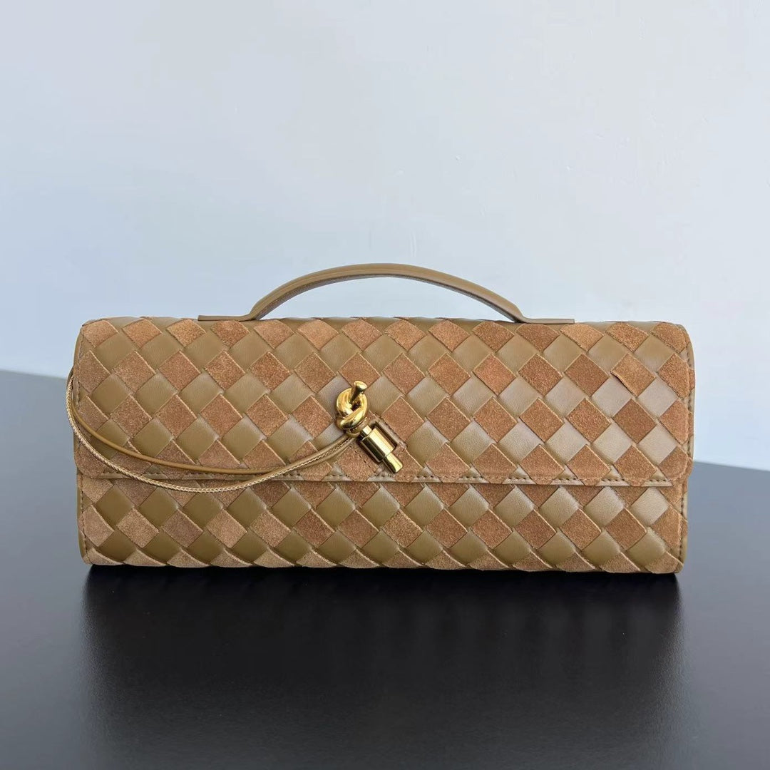 Bottega Veneta Suede Woven Clutch Bag – Autumn/Winter Collection