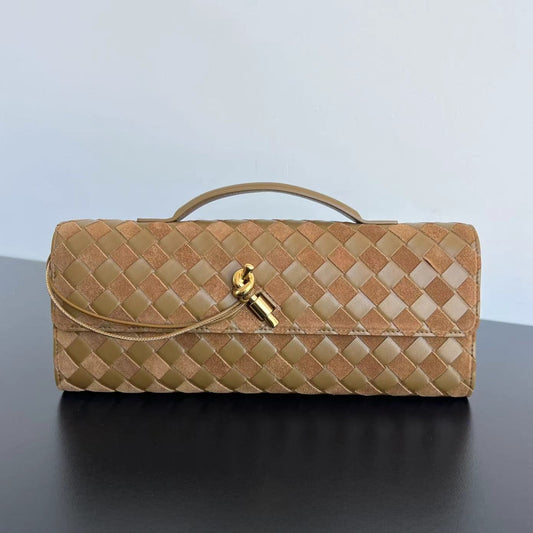 Bottega Veneta Suede Woven Clutch Bag – Autumn/Winter Collection