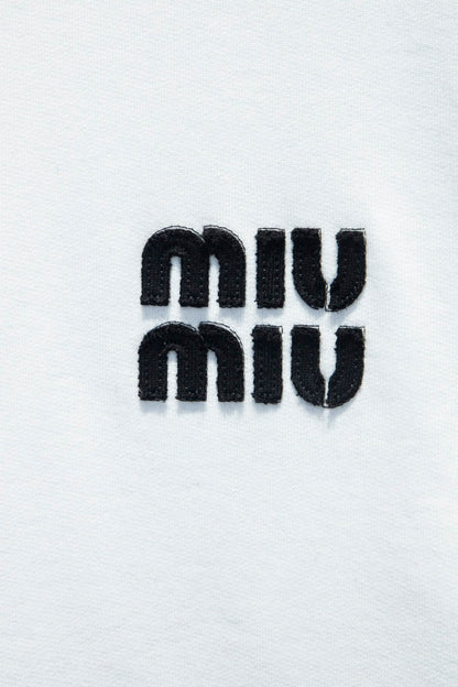 Miu Miu Embroidered Oversize Cotton Sweatshirt
