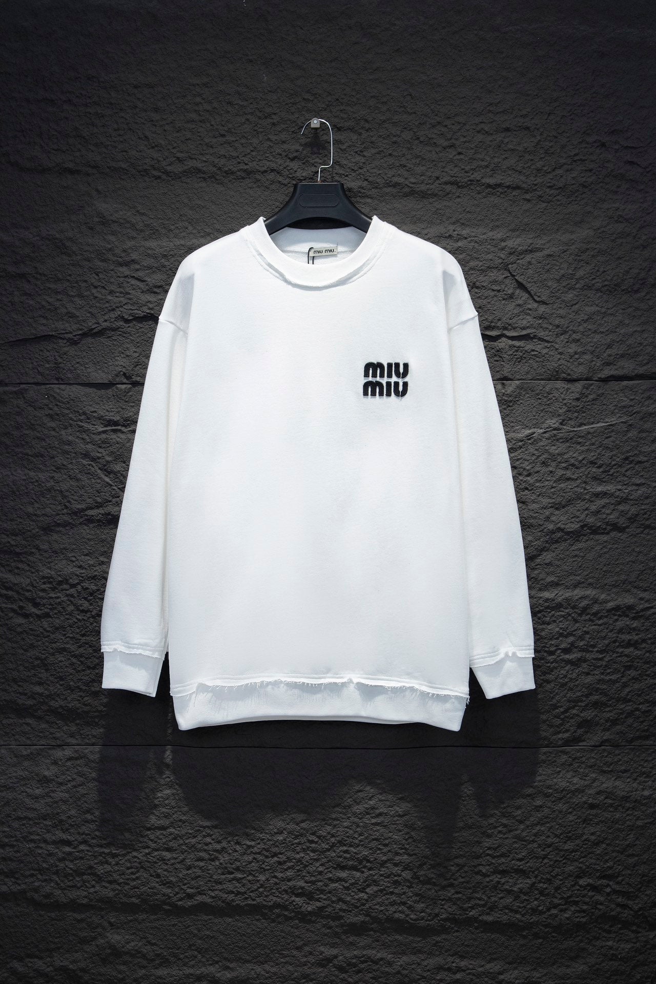 Miu Miu Embroidered Oversize Cotton Sweatshirt