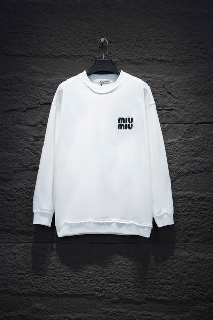 Miu Miu Embroidered Oversize Cotton Sweatshirt