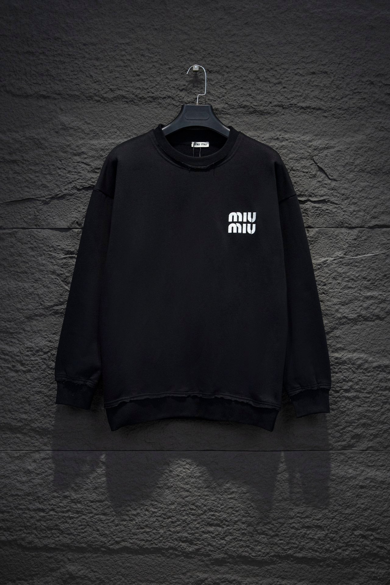 Miu Miu Embroidered Oversize Cotton Sweatshirt