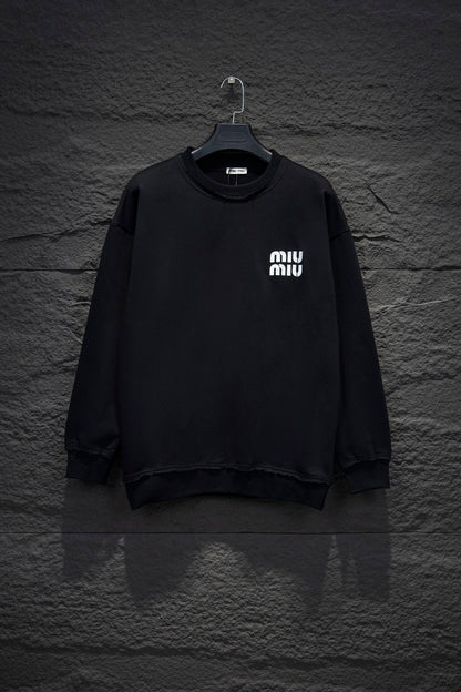 Miu Miu Embroidered Oversize Cotton Sweatshirt