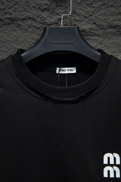 Miu Miu Embroidered Oversize Cotton Sweatshirt