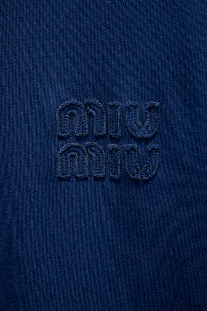 Miu Miu Embroidered Oversize Cotton Sweatshirt
