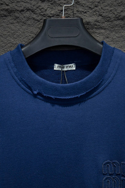 Miu Miu Embroidered Oversize Cotton Sweatshirt