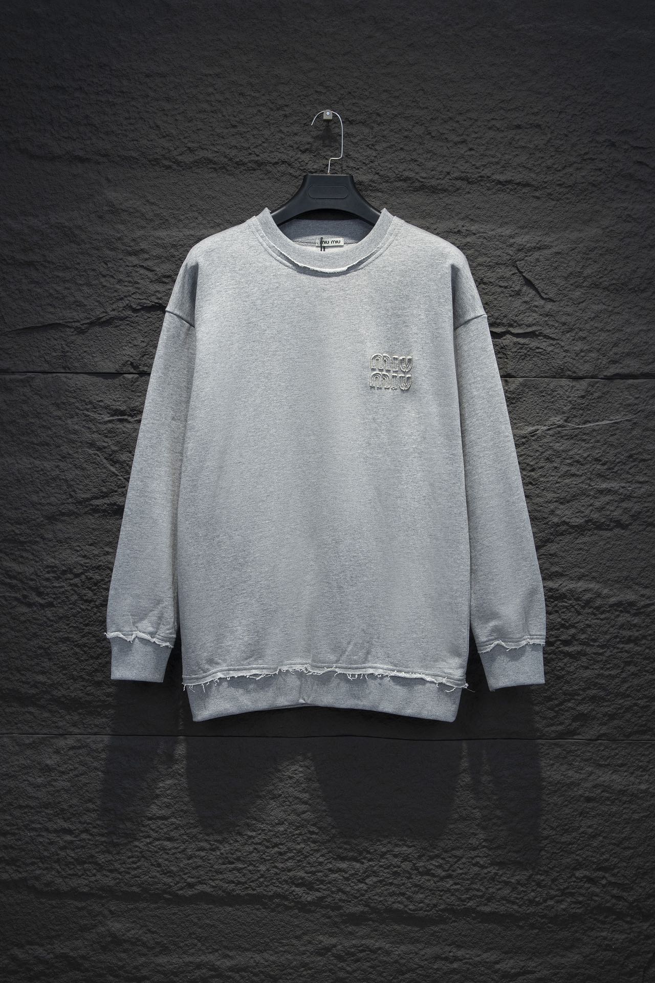 Miu Miu Embroidered Oversize Cotton Sweatshirt