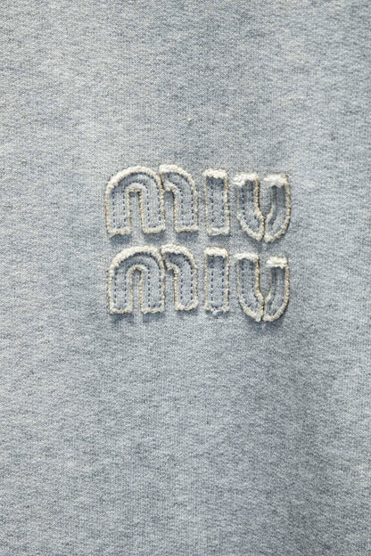 Miu Miu Embroidered Oversize Cotton Sweatshirt