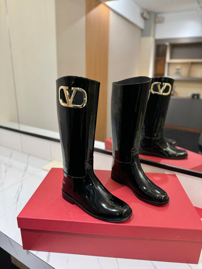 Valentino Garavani VLogo Type Rosso Slip-On Boots
