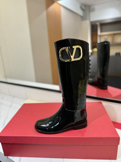 Valentino Garavani VLogo Type Rosso Slip-On Boots
