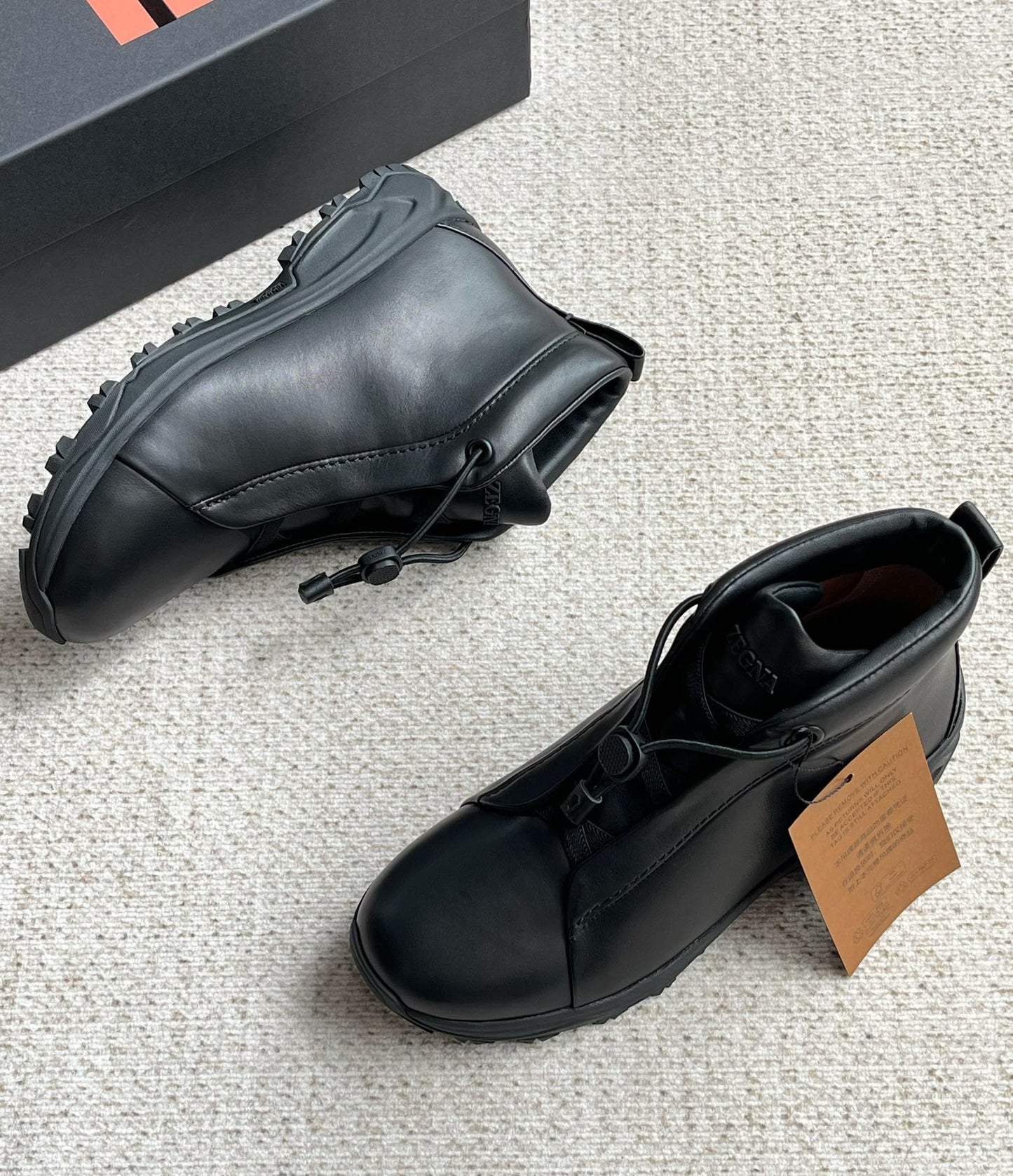 Zegna Triple Stitch Monte Suede High-Top Sneakers – 2024 Collection