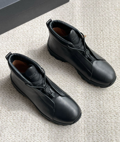 Zegna Triple Stitch Monte Suede High-Top Sneakers – 2024 Collection