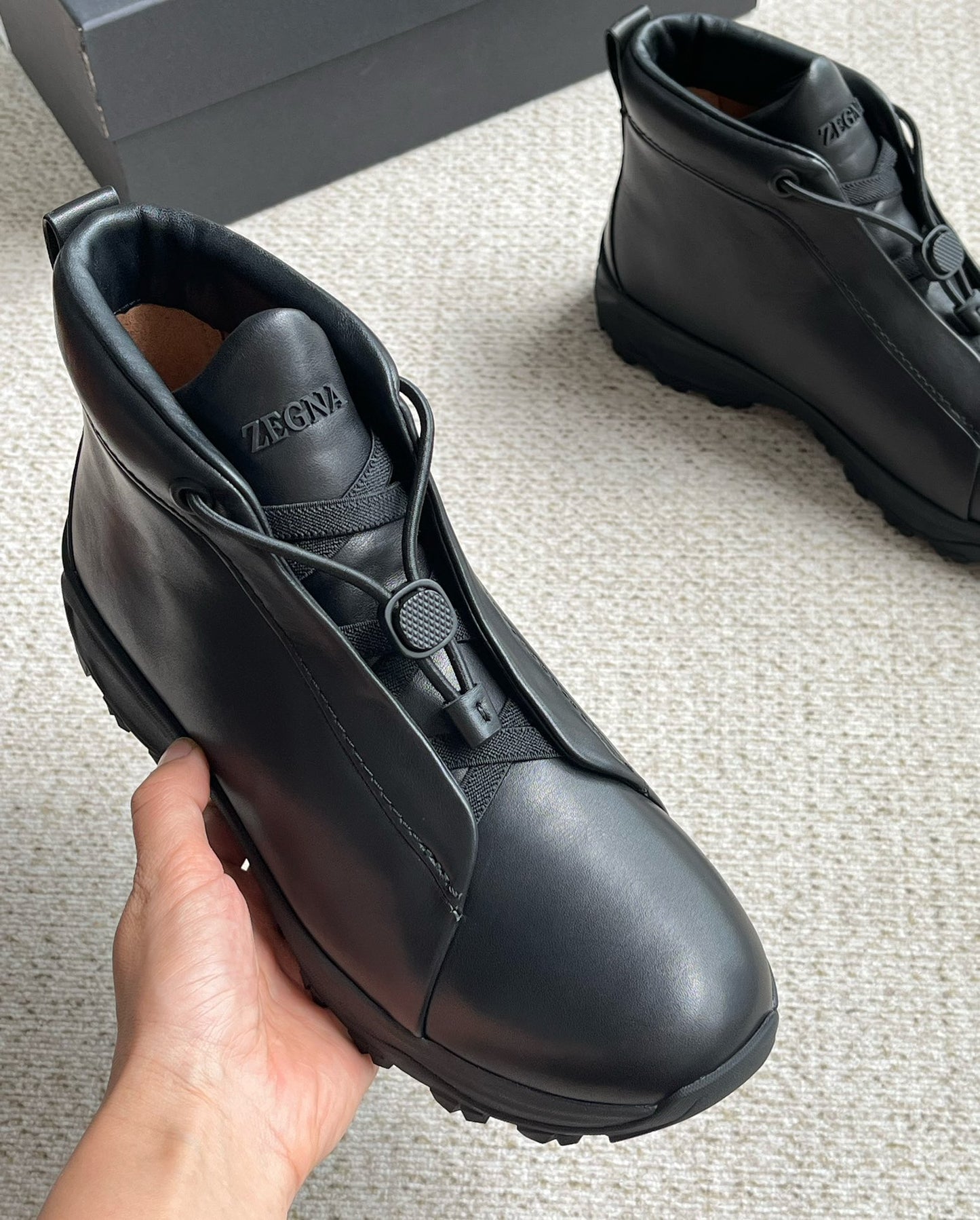 Zegna Triple Stitch Monte Suede High-Top Sneakers – 2024 Collection