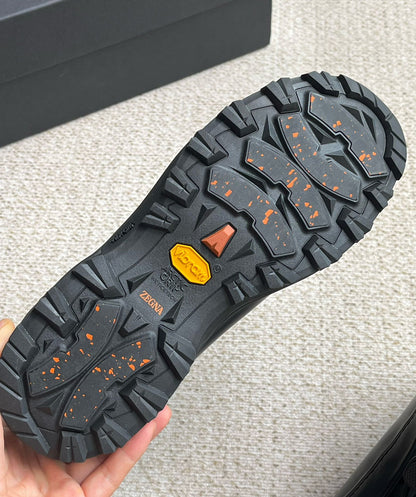 Zegna Triple Stitch Monte Suede High-Top Sneakers – 2024 Collection