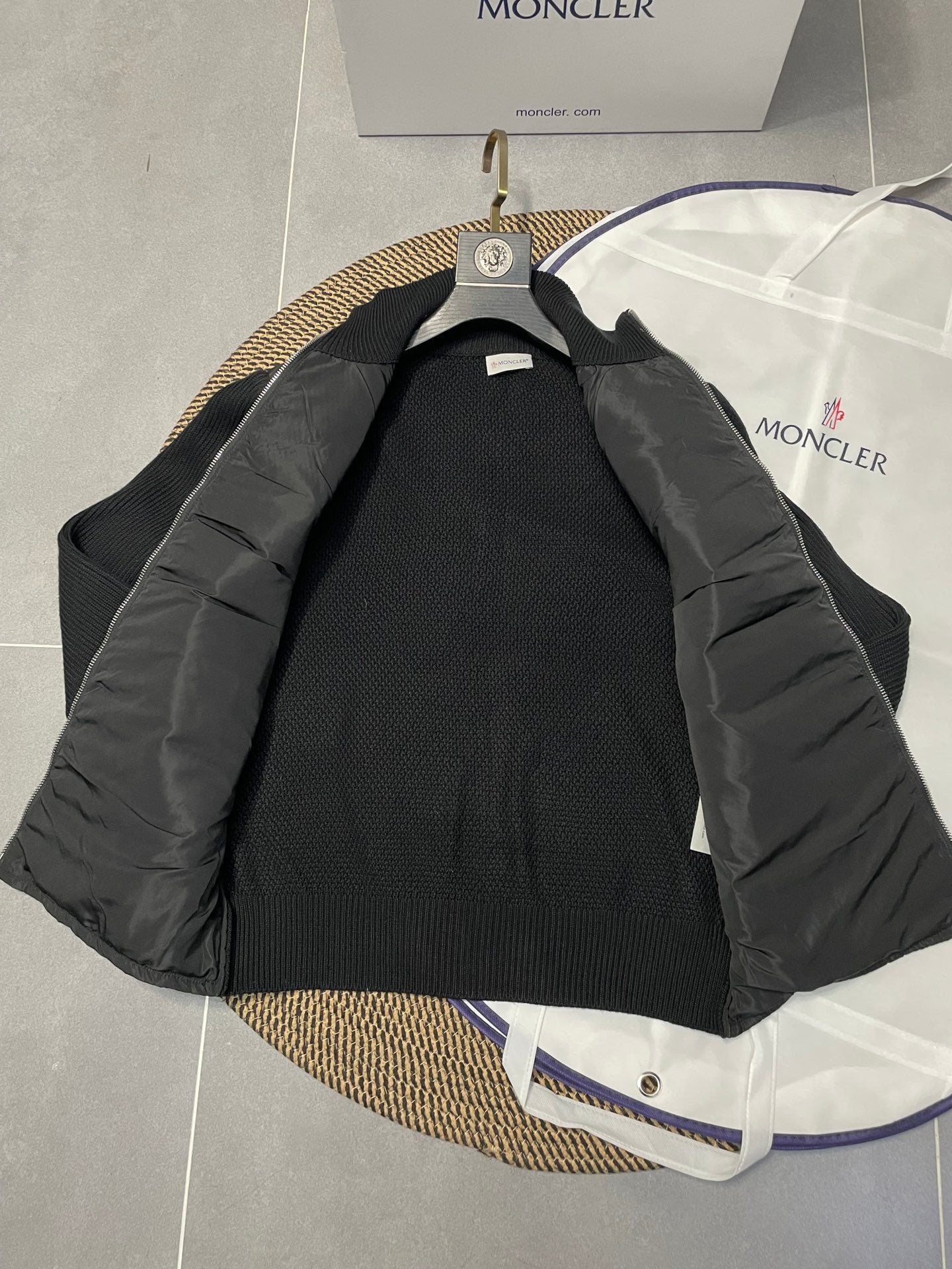 Moncler Men's Knit Down Spliced Sweater
