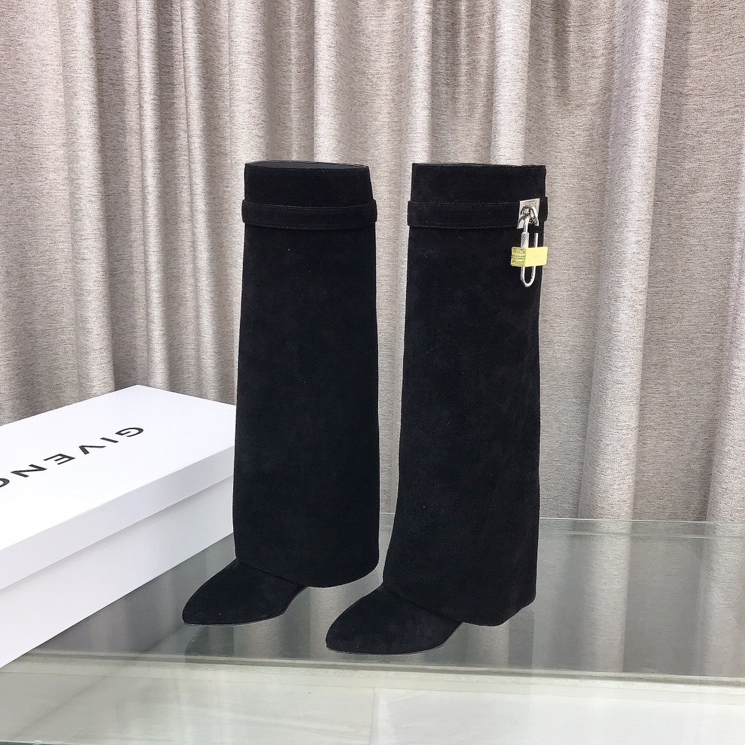 Givenchy Glossy Leather Knee-High Boots