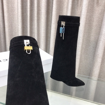 Givenchy Glossy Leather Knee-High Boots