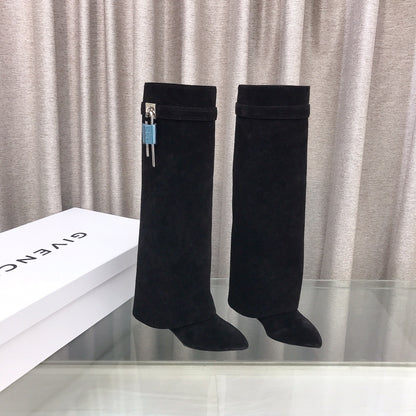 Givenchy Glossy Leather Knee-High Boots