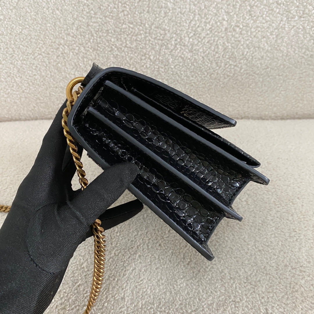 Saint Laurent Sunset Crocodile Embossed Shoulder Bag