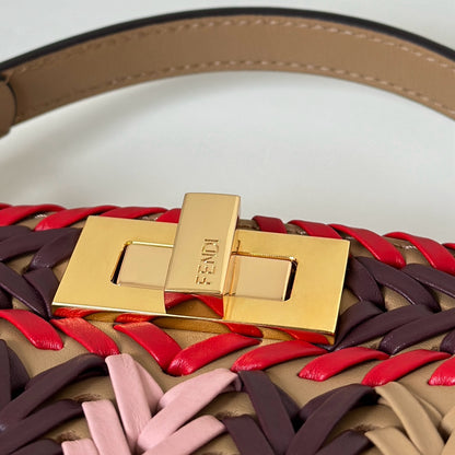 Fendi Peekaboo ISeeU Woven Leather Handbag