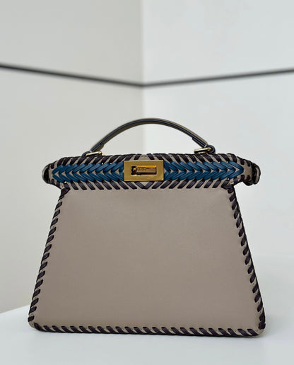 Fendi Peekaboo ISeeU Woven Leather Handbag