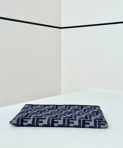 Fendi Gradient Double F Logo Calfskin Clutch Bag