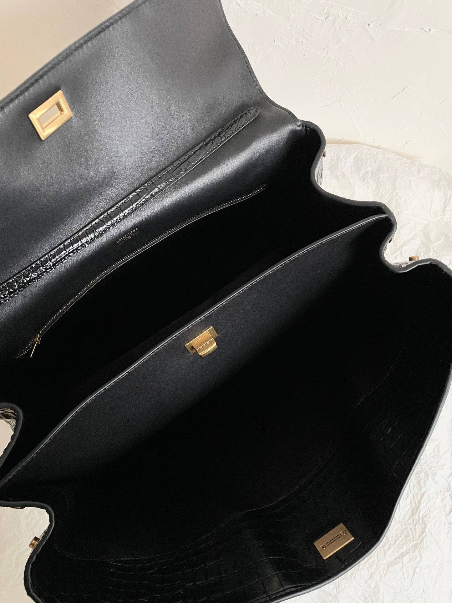 Balenciaga Rodeo Crocodile-Embossed Handbag